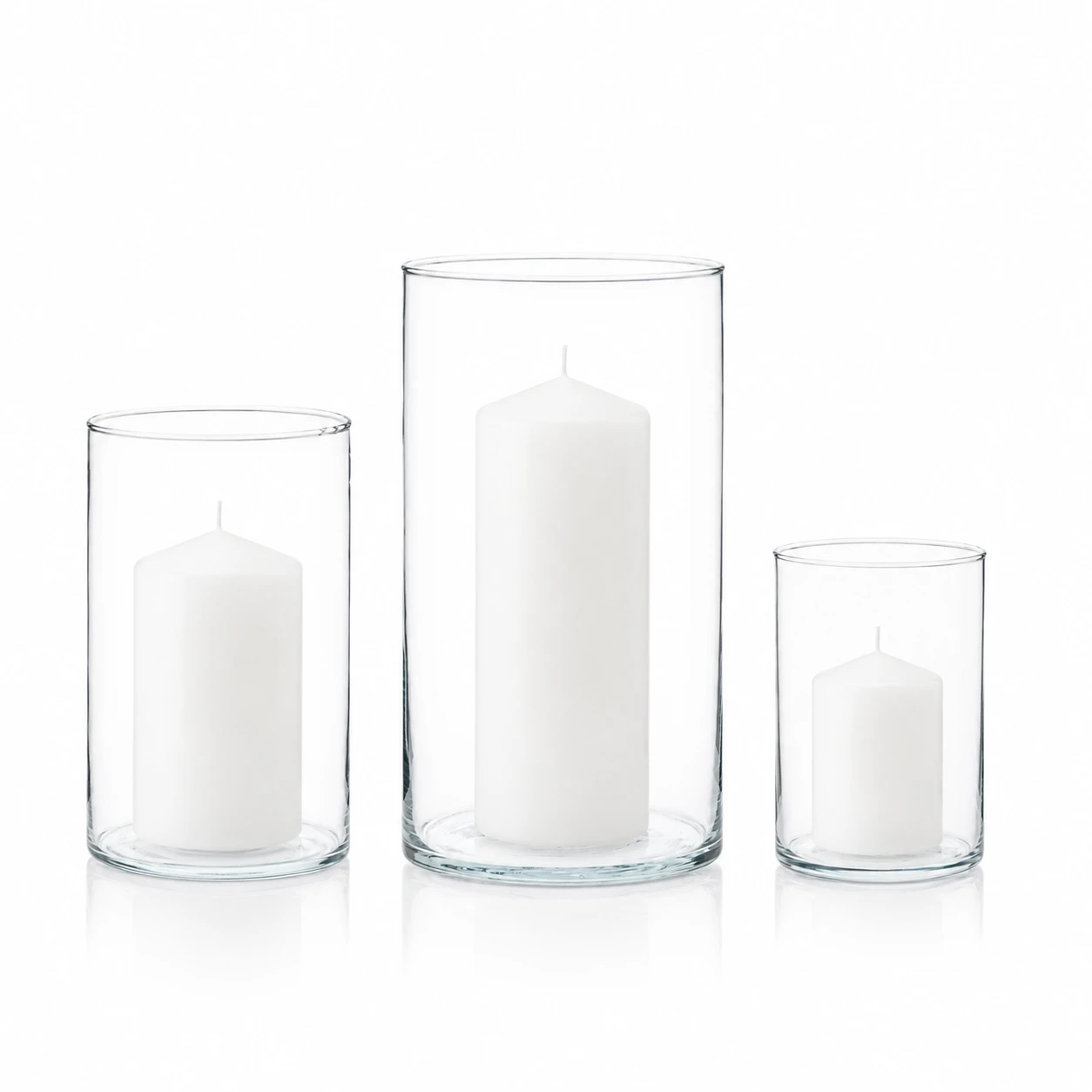 Wazon szklany cylinder przezroczysty zestaw 3 szt. 30-21-15 cm