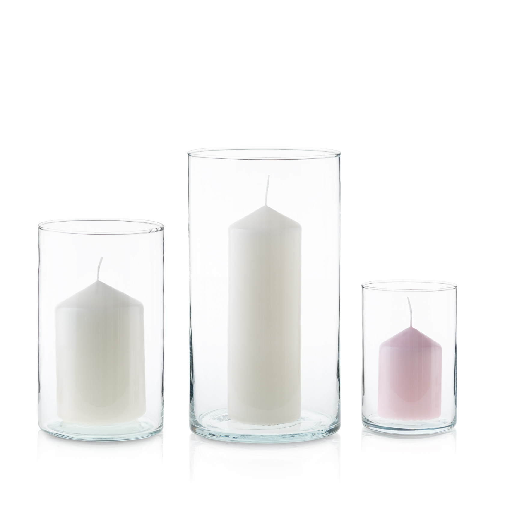 Wazon szklany cylinder przezroczysty zestaw 3 szt. 30-21-15 cm