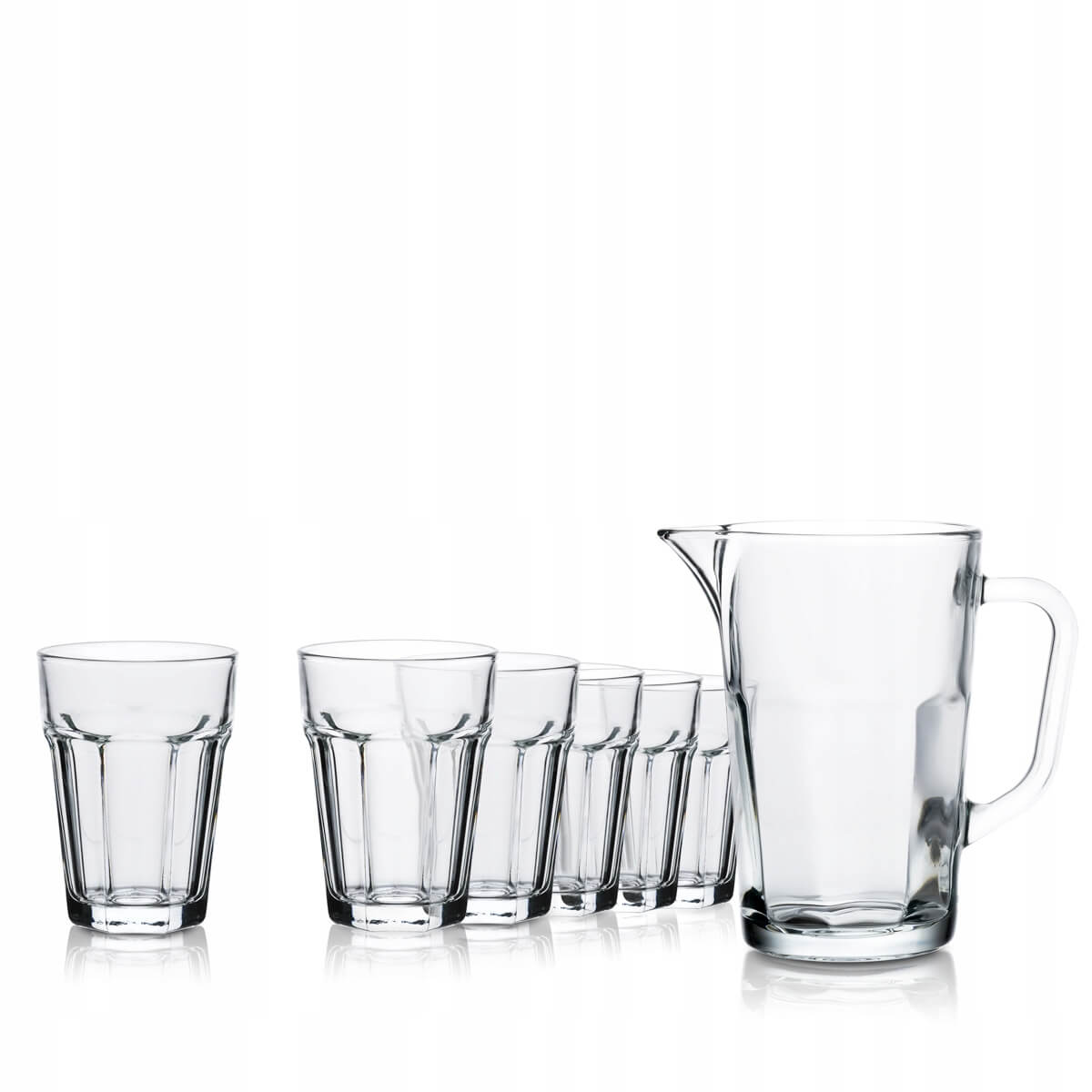 Zestaw do wody soku 6 szklanek longdrink + dzbanek 1 l