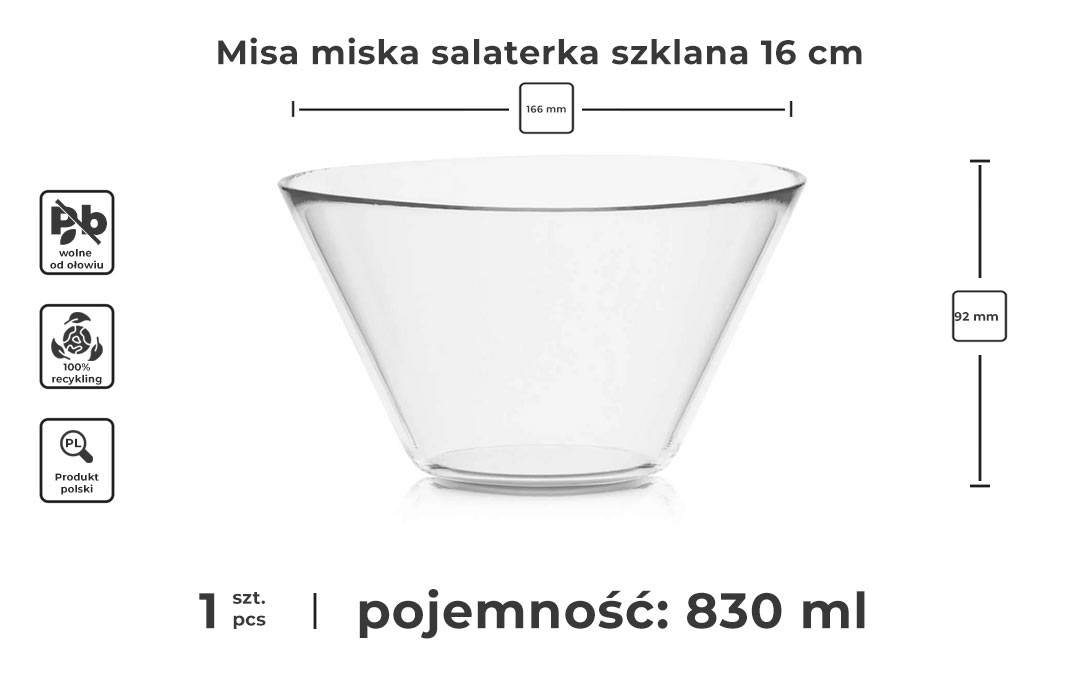 Misa szklana 16 cm - infografika