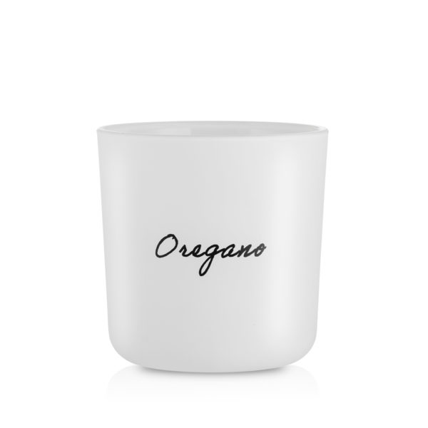 Doniczka szklana biała osłonka na zioła Oregano 13 cm