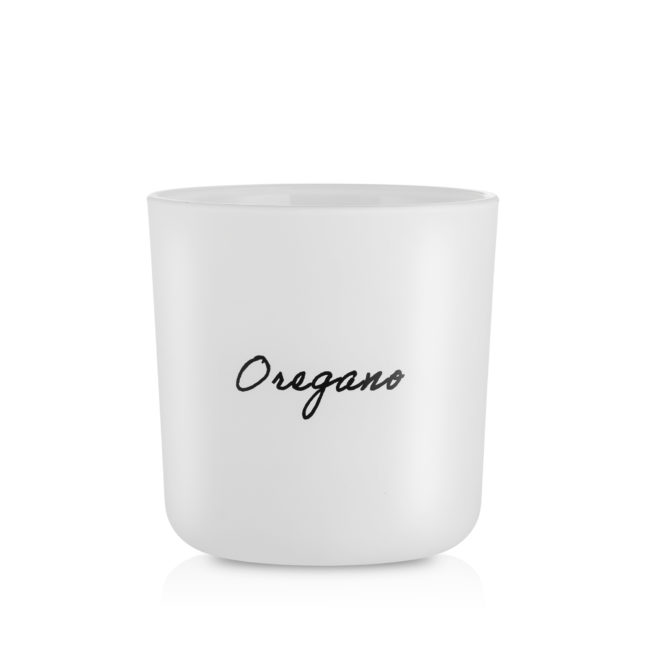 Doniczka szklana biała osłonka na zioła Oregano 13 cm