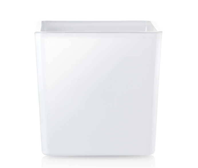 Doniczka biały połysk szklana 12cm 