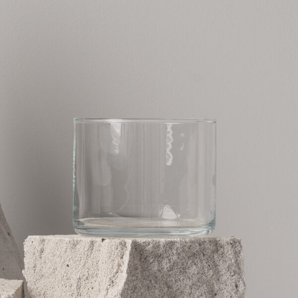 Wazon szklany niski cylinder pojemnik 535 ml wys. 8 cm