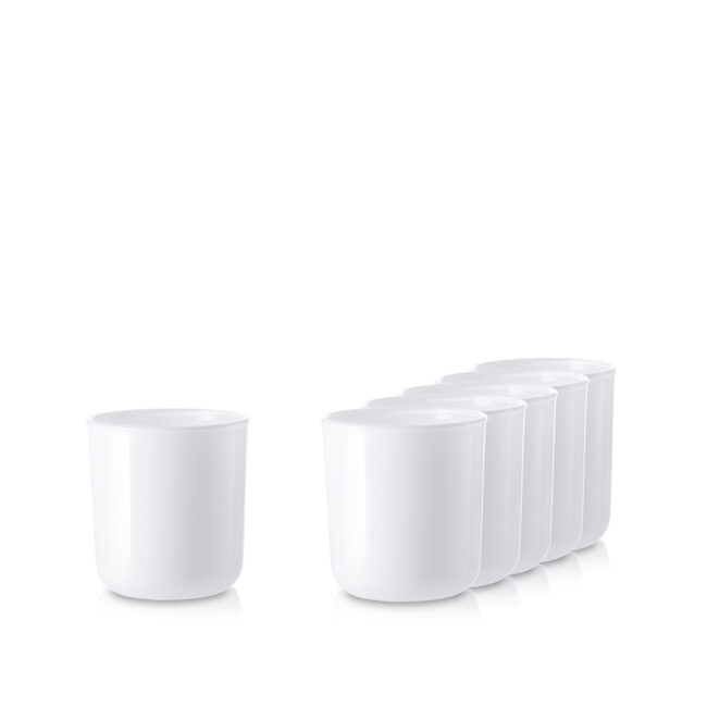 Szklany pojemnik do zalewu świec 70808 biały połysk szklanka 270 ml kpl. 6 szt.