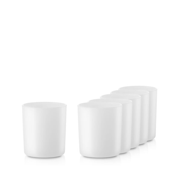 Pojemnik szklany szklanka do zalewu świec 70056 biały mat 205 ml kpl. 6 szt.