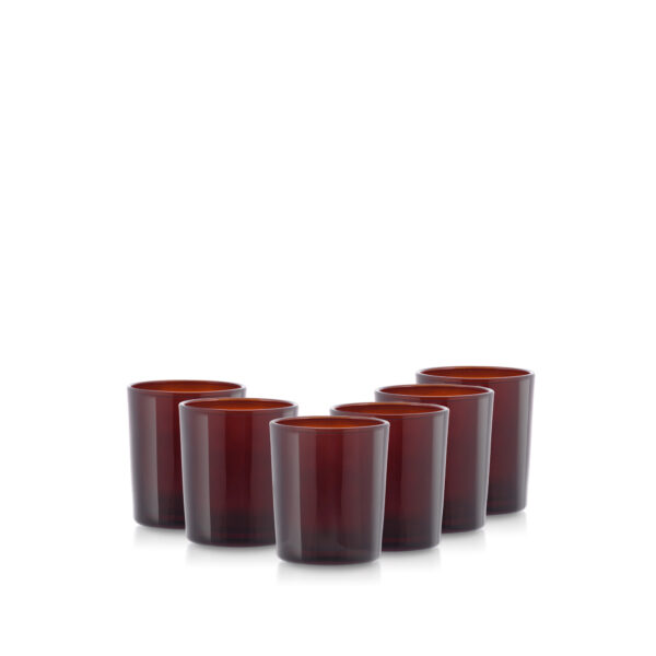 Pojemnik szklany do zalewu świec 70440 brąz transparent 90 ml kpl. 6 szt.