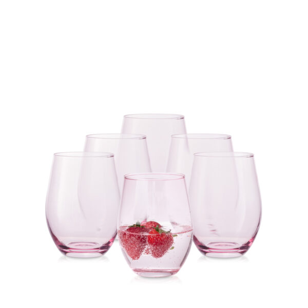 Szklanka różowy transparent 590 ml kpl. 6 szt.