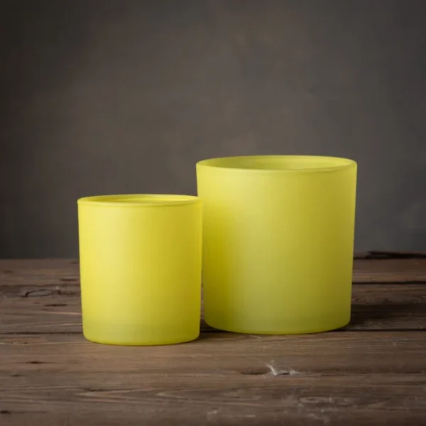 Pojemnik do zalewu świec żółty szklanka 530 ml wys. 10 cm kpl. 6 szt.