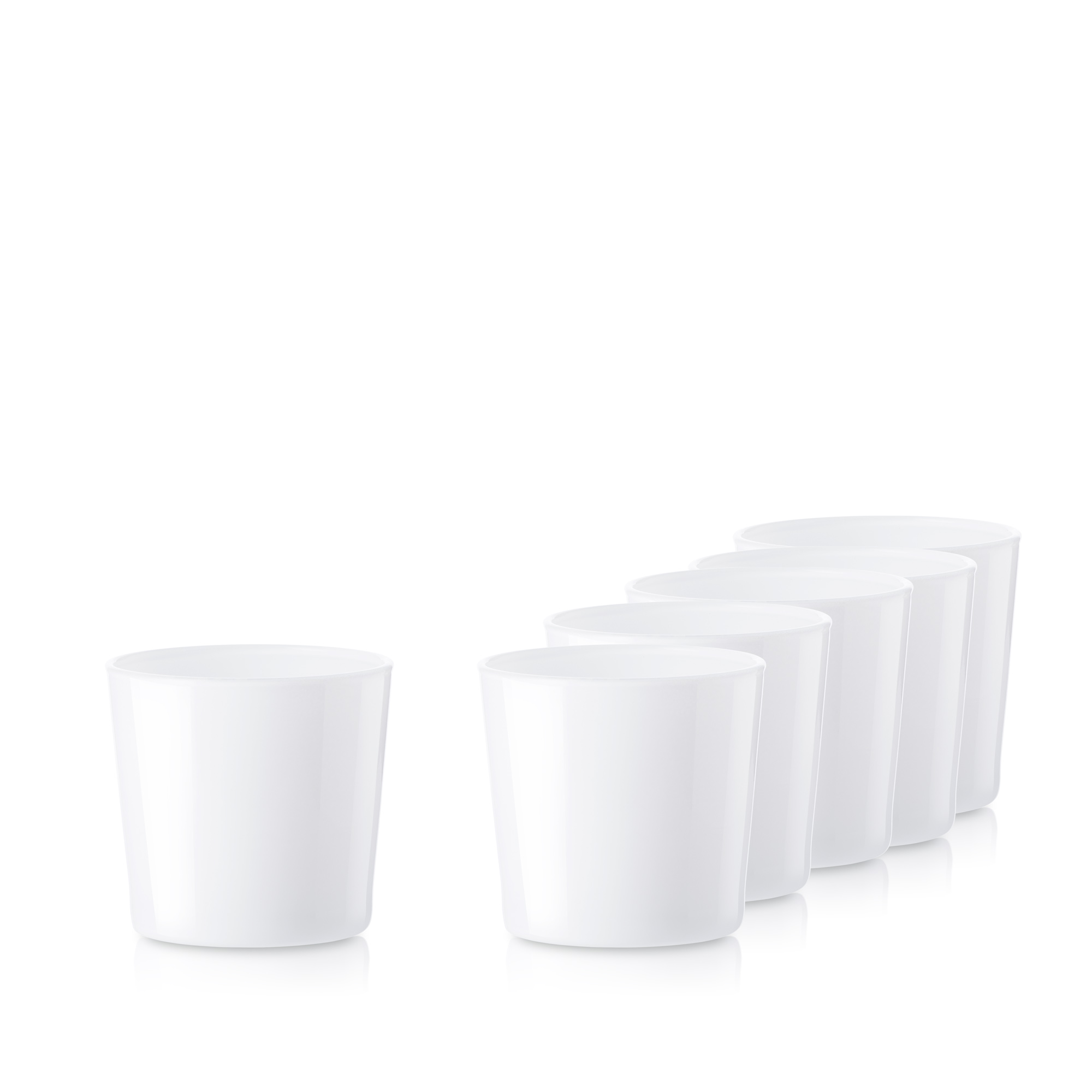 Pojemnik szklany szklanka do świec 71423 biały połysk 185 ml kpl. 6 szt.