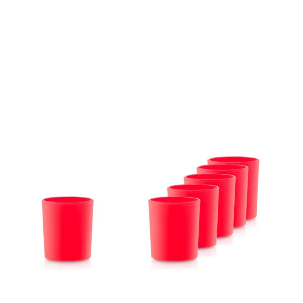 Szklany pojemnik do zalewu 230 ml czerwony 70053 kpl 6 szt.