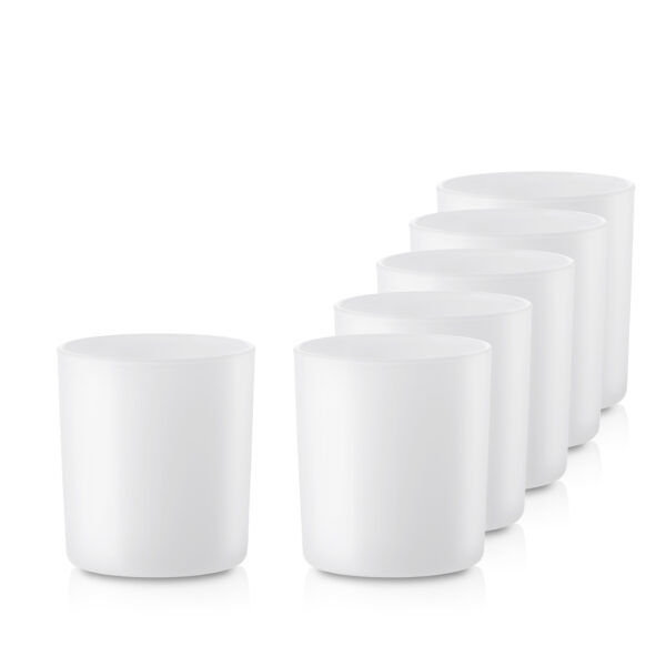 Pojemnik szklany 70826 biały mat do zalewu świec 365 ml kpl. 6 szt.