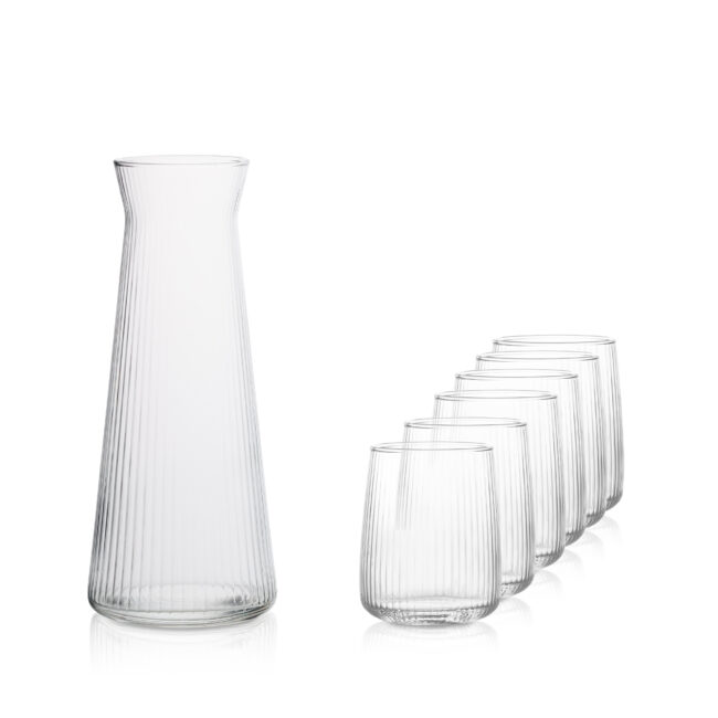 35709 karafka ryflowana + szklanka 38448