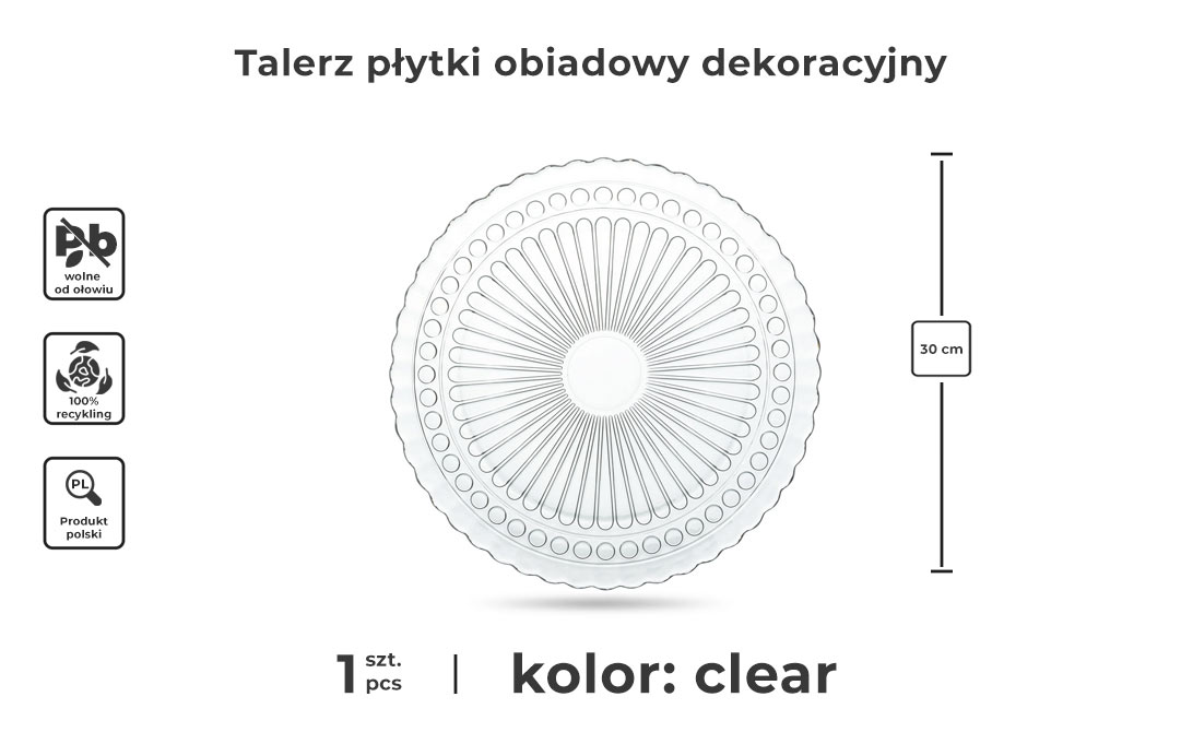 Talerz płytki deserowy obiadowy - infografika