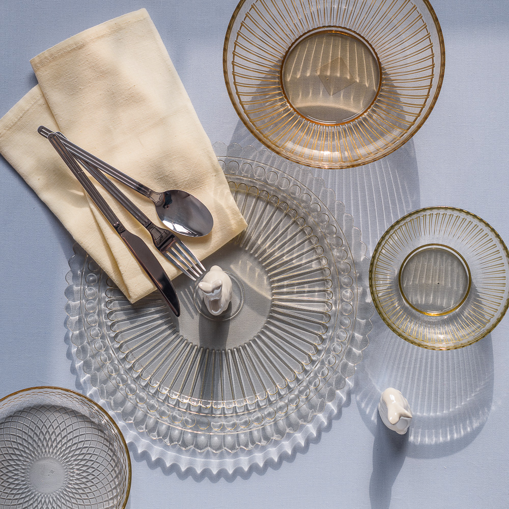 Salaterka szklana BEIGE transparent 21 cm