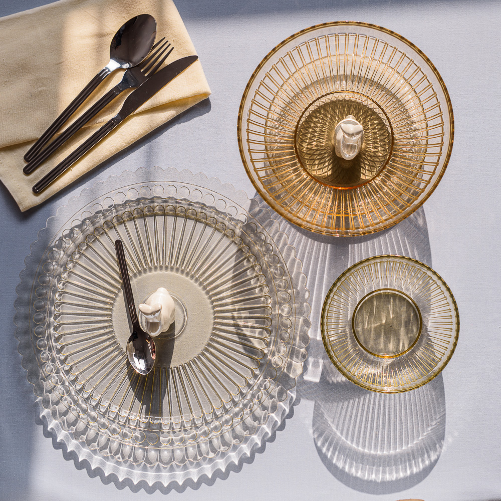 Salaterka szklana BEIGE transparent 21 cm