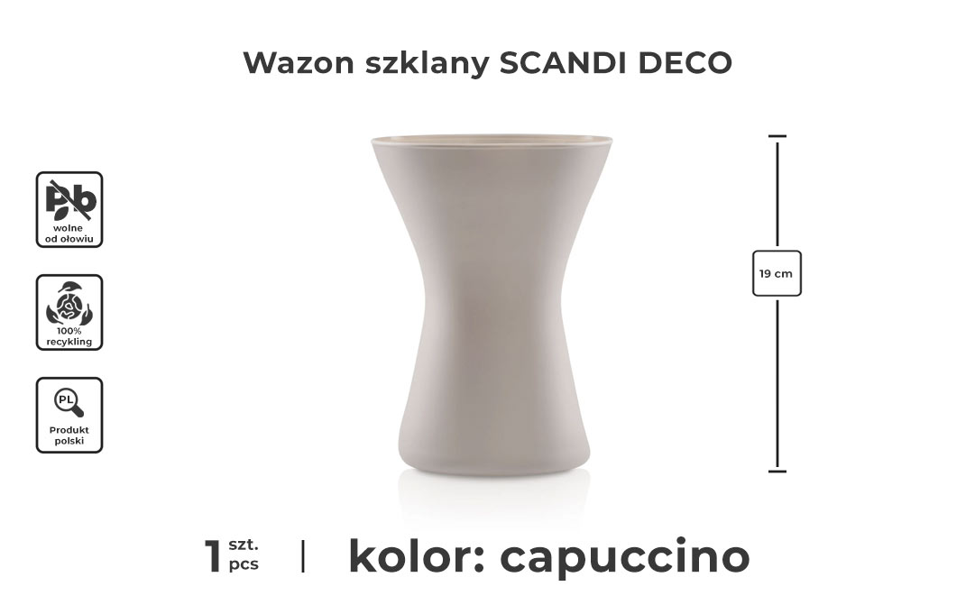 Wazon szklany z kolekcji SCANDI DECO - infografika