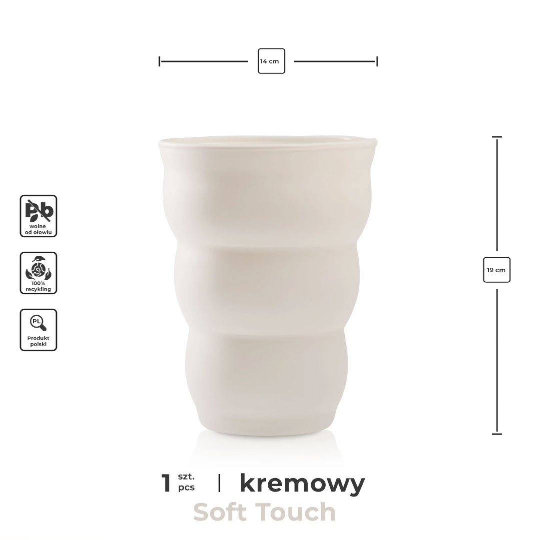 Wazon szklany kremowy SCANDI DECO H19