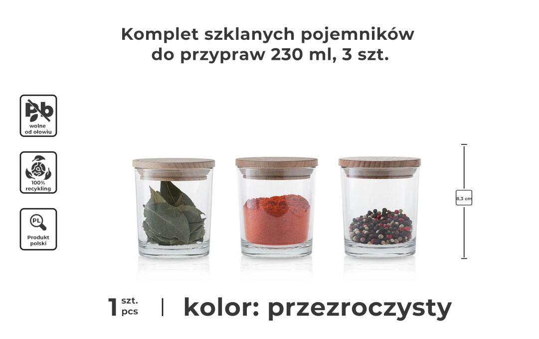 Pojemniki do przypraw komplet - infografika