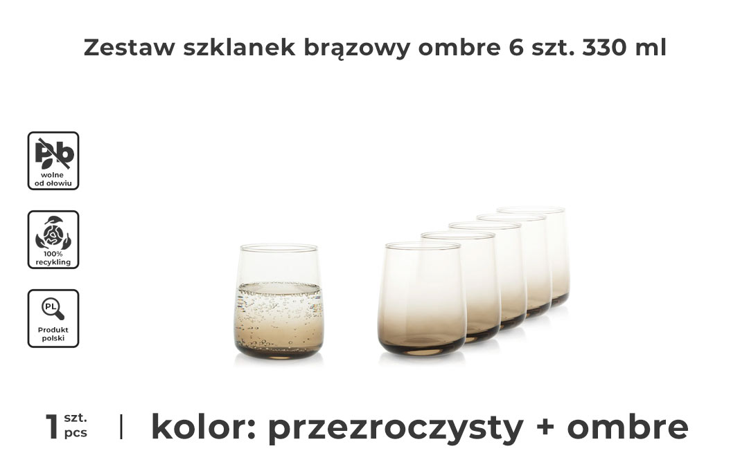 Zestaw szklanek ombre - infografika