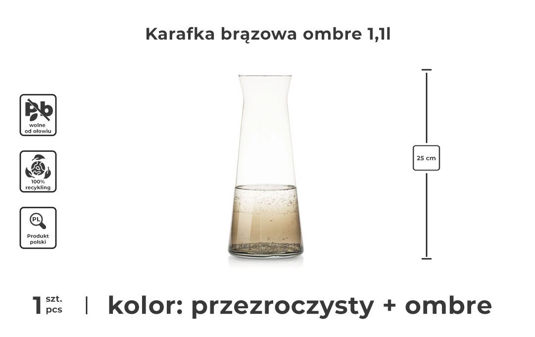 karafka brązowa ombre packshot - infografika
