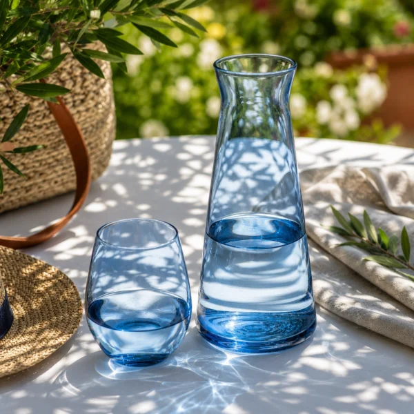 Karafka szklana na sok wodę Glass Slipper Blue 1l