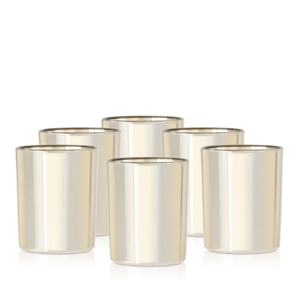 Szklany pojemnik do zalewu 280 ml złota metalizacja 70848 kpl 6 szt.