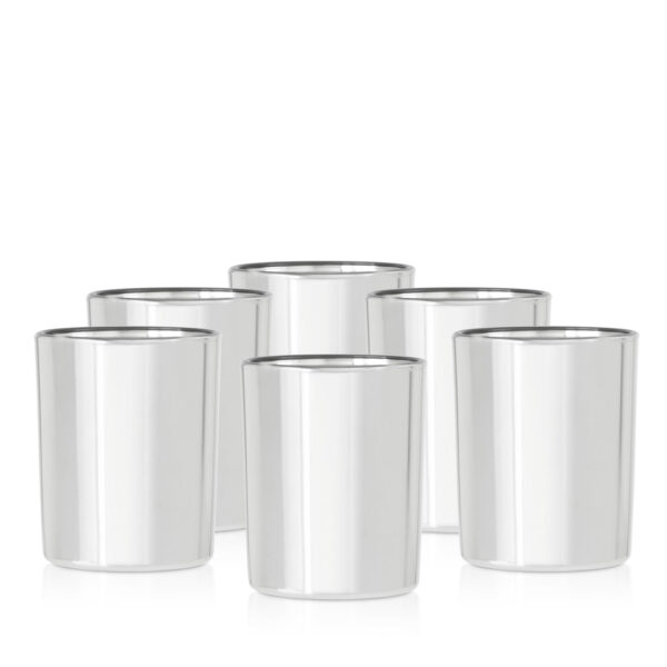 Szklany pojemnik do zalewu 280 ml srebrna metalizacja 70848 kpl 6 szt.