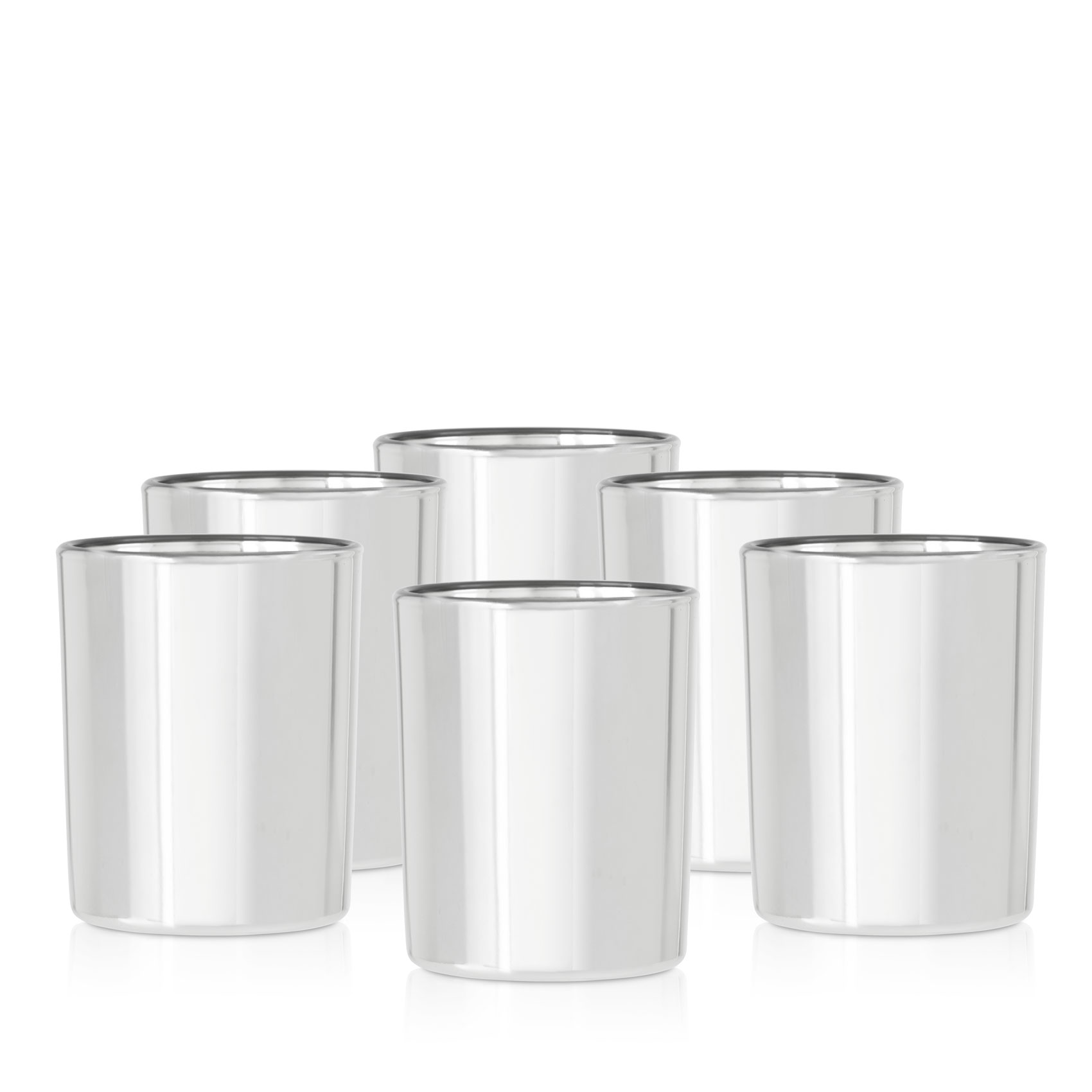 Szklany pojemnik do zalewu 280 ml srebrna metalizacja 70848 kpl 6 szt.