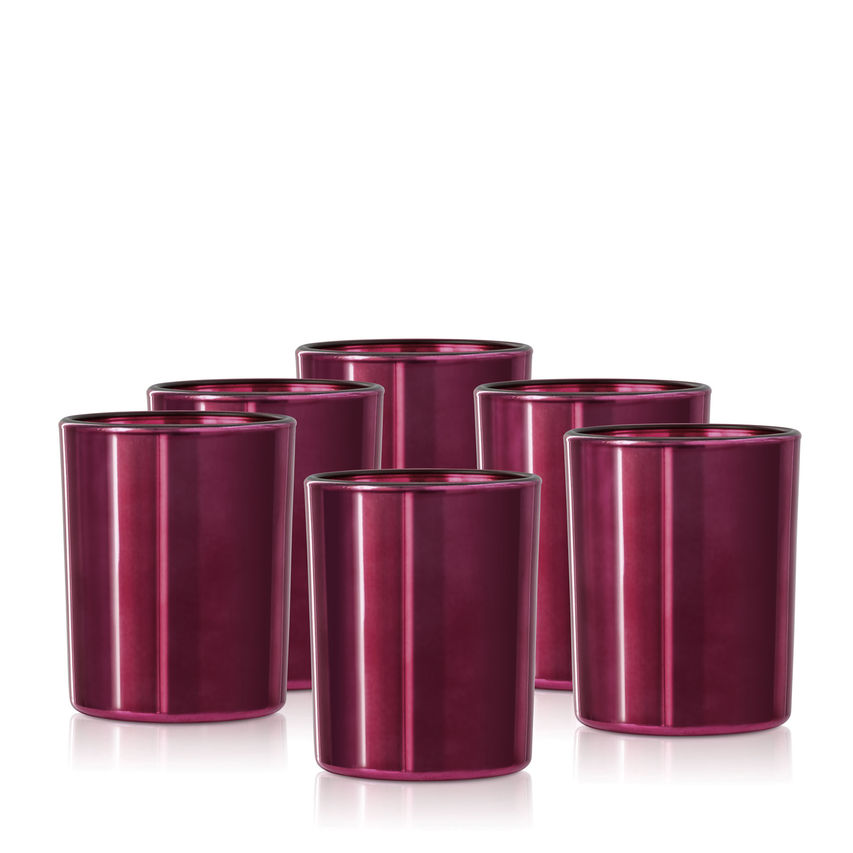 Szklany pojemnik do zalewu 280 ml bordowe lustro 70848 kpl 6 szt.