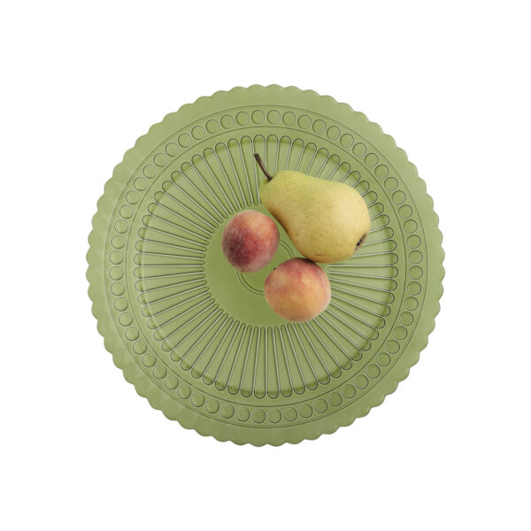 Talerz obiadowy dekoracyjny ozdobny zielony transparent 25 cm kpl. 6 szt.