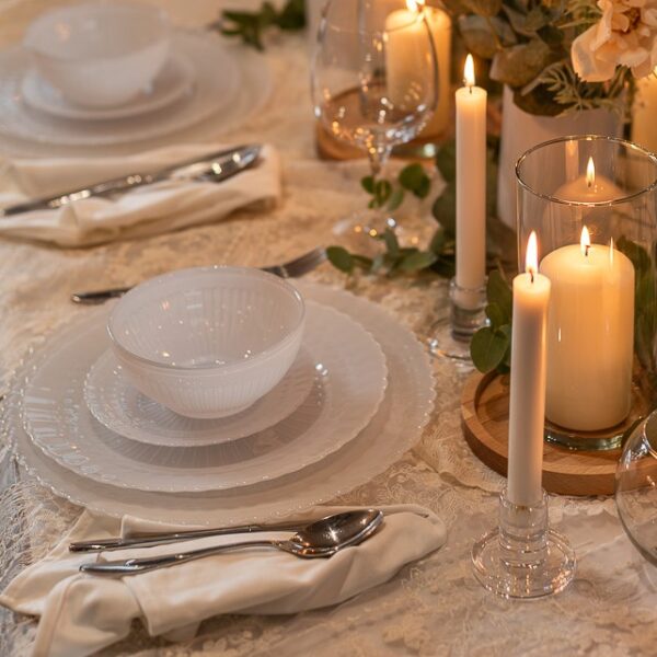 Talerz deserowy ELEGANCE biały kpl. 6 szt.