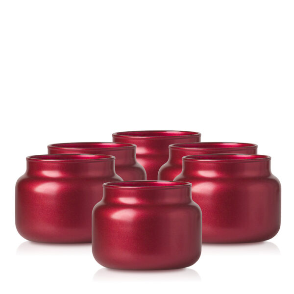 Szklany pojemnik do zalewu 420 ml czerwony metalik 35531 kpl 6 szt.