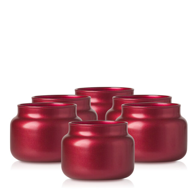 Szklany pojemnik do zalewu 420 ml czerwony metalik 35531 kpl 6 szt.