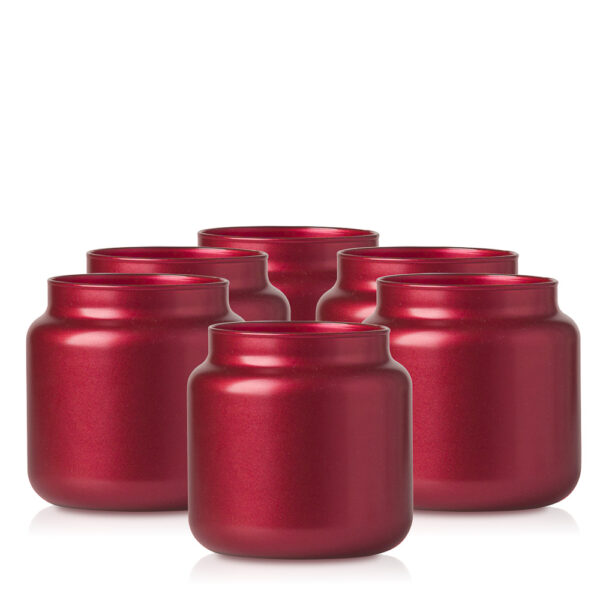 Szklany pojemnik do zalewu 600 ml czerwony metalik 35533 kpl 6 szt.