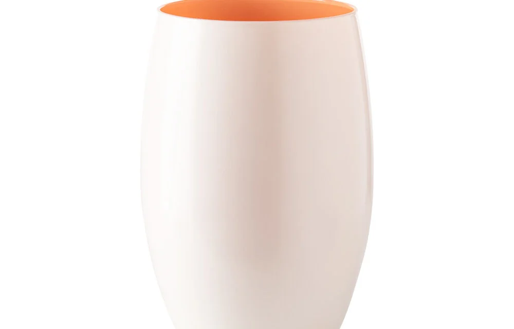 Wazon szklany DUO kremowo pomarańczowy 20 cm