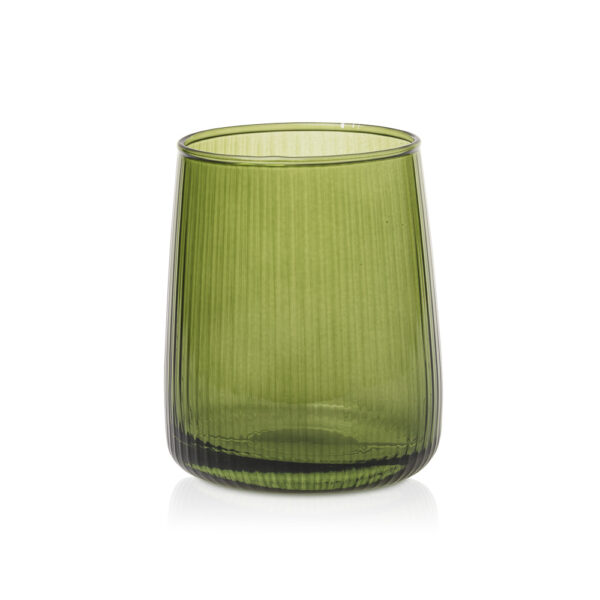 Szklanki ryflowane zielony transparent 330 ml 6 szt