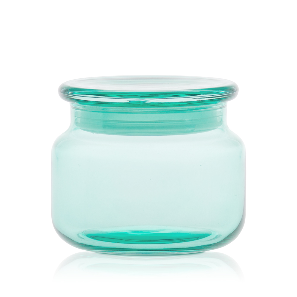 Szklany pojemnik z pokrywką do zalewu LUMINA 420 ml zielony transparent 35531 kpl 6 szt