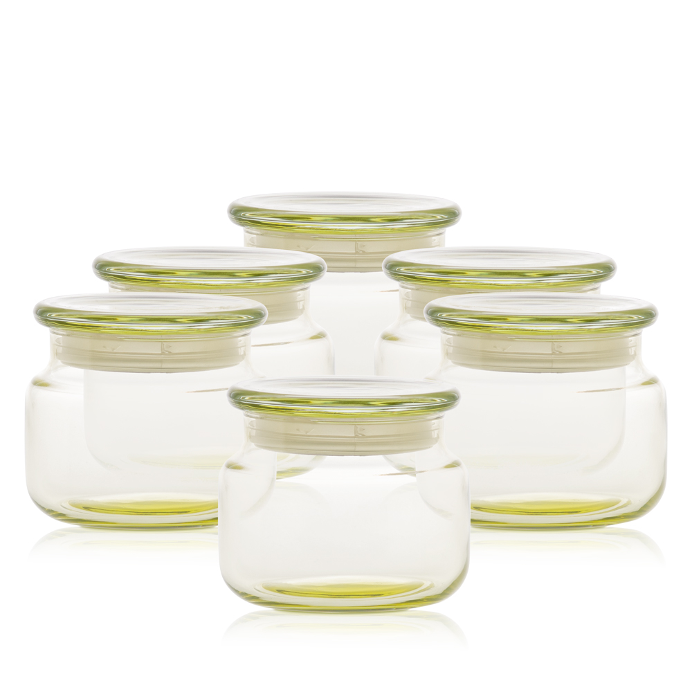 Szklany pojemnik z pokrywką do zalewu LUMINA 420 ml żółty transparent 35531 kpl 6 szt