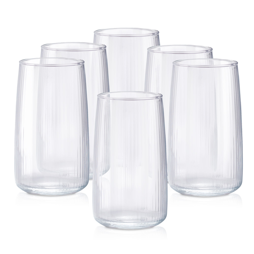 Szklanka ryflowana wysoka 500 ml kpl 6 szt.