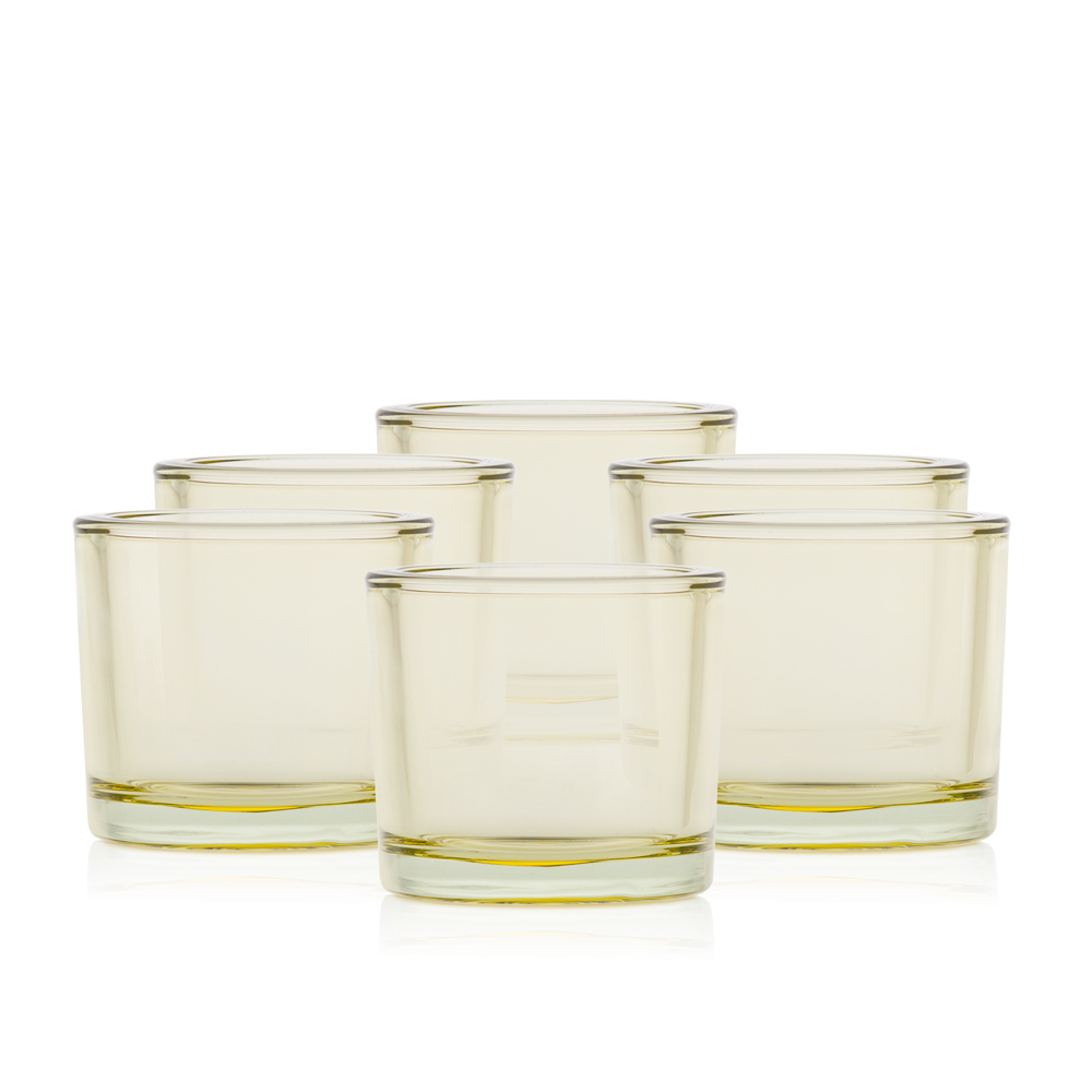 Szklany pojemnik do zalewu LUMINA 250 ml żółty transparent 70842 kpl 6 szt.