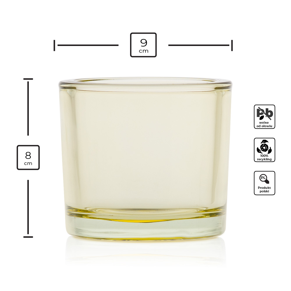 Szklany pojemnik do zalewu LUMINA 250 ml żółty transparent 70842 kpl 6 szt.