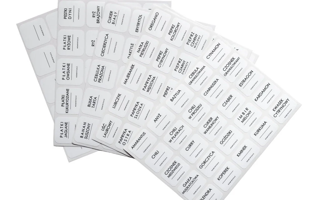 Etykiety samoprzylepne na przyprawy i produkty sypkie 170 sztuk