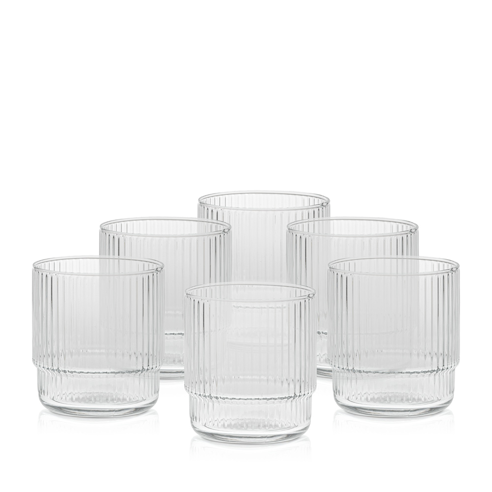 Szklanka ryflowana niska 465 ml CRISTAL kpl 6 szt.