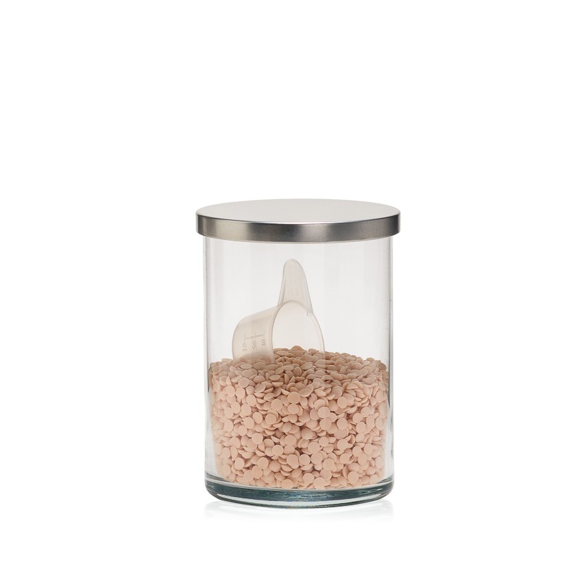 Pojemnik szklany do przechowywania PURE HOME z pokrywką metalową 15 cm