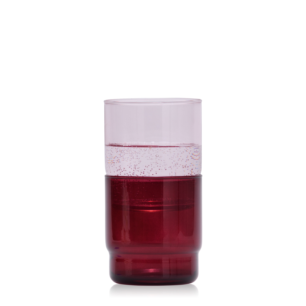 Zestaw CRISTAL COLOR bordo karafka 1 l + 6 szklanek niskich 465 ml