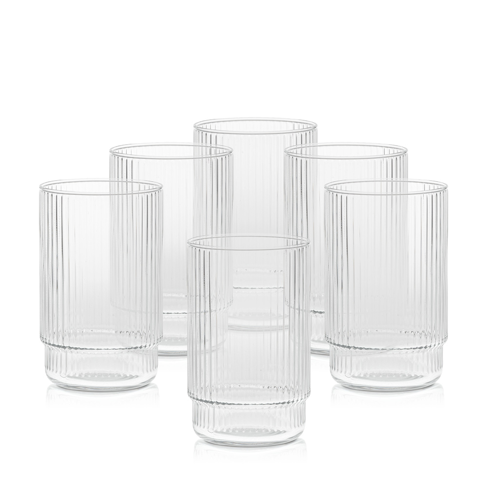 Szklanka ryflowana wysoka 720 ml CRISTAL kpl 6 szt.