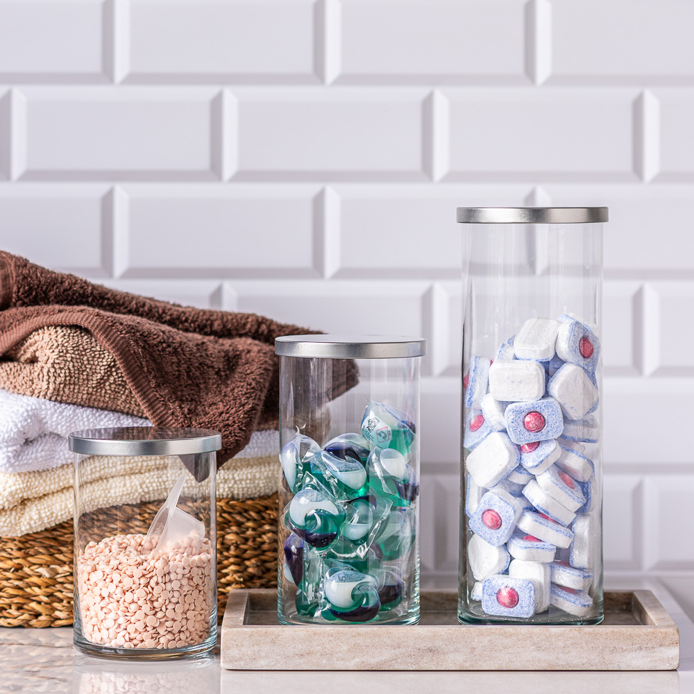 infografika pojemnik szklany pure home na tabletki i kapsułki