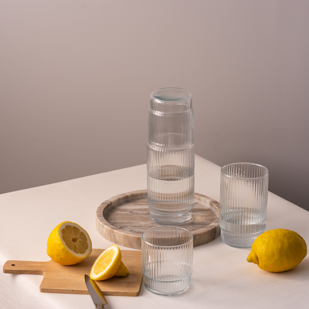 Szklanka ryflowana niska 465 ml CRISTAL kpl 6 szt.