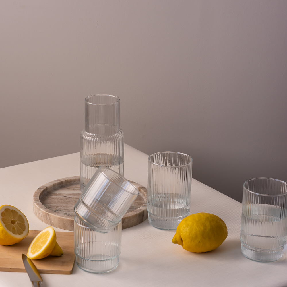 Szklanka ryflowana niska 465 ml CRISTAL kpl 6 szt.